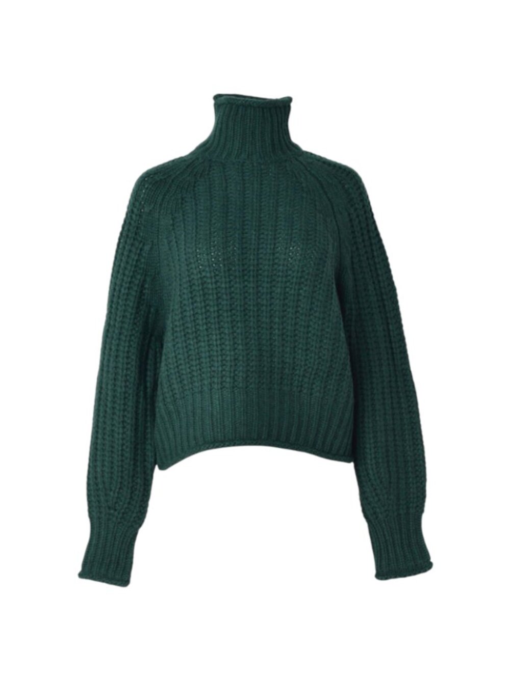 Arch4 Ellis Cashmere Sweater Womens OS One Size Green Mock Neck S M Long Sleeve